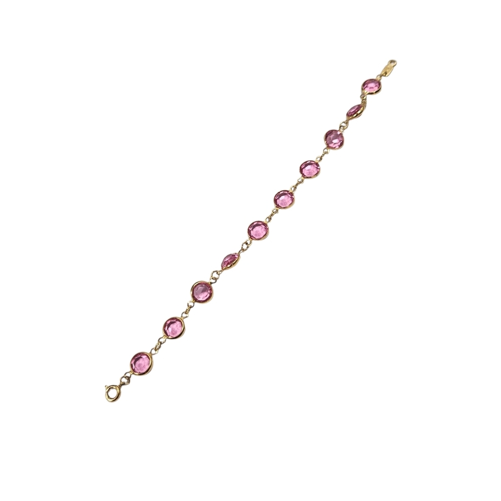 Swarovski Gold Tone Pink Crystal Bracelet